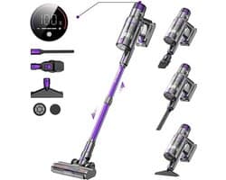 N.lux - Stofzuiger zonder zak / Draadloos / Oplaadbaar / Voor dierenharen / Meerdere opzetstukken / Kruimeldief