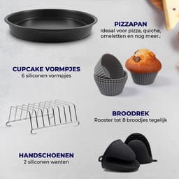 Fentic Airfryer Accessoires – Geschikt voor Airfryer XL en XXL – Met Airfryer Siliconen Bakje – ⌀ 20cm — thumbnail 9