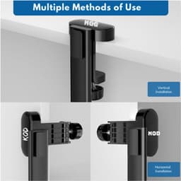 2-in-1 Hoofdtelefoonhanger Met Bureaubekerhouder - Draaibare Headsethouder Onder Bureau - Geschikt Voor Koffiemappen, Waterbekers, Hoofdtelefoon — thumbnail 3