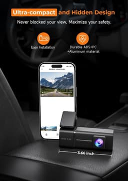 Dashcam - Daschcams - Auto - Camera - Vooruit - Achteruit - Video - Autobeveiliging - Parkeerbeveiliging - Recording - Dag en Nacht - Schadepreventie — thumbnail 5
