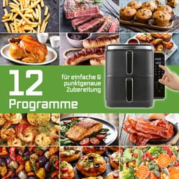 GOURMETmaxx FryUp Vertical Double Chamber Hot Air Fryer | vertical air fryer | folding touch display | 32% more space-saving | capacity 10L | hot air fryer 2 chambers — thumbnail 4