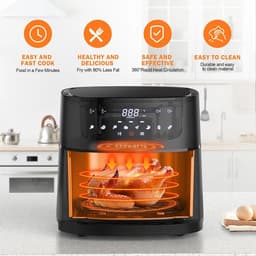 Mygroot - Hete lucht Friteuse - Luchtfriteuse - 7 liter - Luchtfriteuse-oven met touchscreen - 8 kookprogramma's - Elektrisch fornuis - Anti-aanbakmand. — thumbnail 5