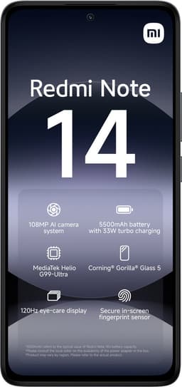 Smartphone-Redmi Note 14-8GB+256GB-Middernacht Zwart — thumbnail 2