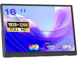 Luxe Portable Monitor – Draagbaar Scherm – Gaming – Full HD – Lichtgewicht – Zwart