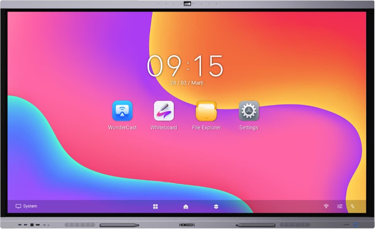 Horizon 65 inch Interactief Display 4K ULTRA HD - Touchscreen, Interactief Whiteboard, Slimme Functies en Geavanceerde Connectiviteit voor Televisie, Webcam functie — afbeelding 1
