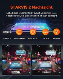 Dashcam - Daschcams - Auto - Camera - Vooruit - Achteruit - Video - Autobeveiliging - Parkeerbeveiliging - Recording - Dag en Nacht - Schadepreventie — thumbnail 3