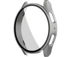 Stravo Screen protector case voor Samsung Galaxy Watch 7 - 40mm - Full Cover Hard Case / Beschermend Hoesje - Titanium - Samsung Galaxy Watch 7 - 40mm screenprotectors