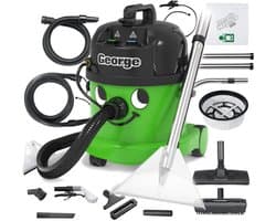 Numatic George - tapijtreiniger stofzuiger -  15 liter - 1060W - 10M snoer - inclusief accessoire kit voor reinigen van tapijt en bekleding, textiel, auto interieur  - nat en droogzuiger - sproei-extractieapparaat, extractiemachine - bouwstofzuiger