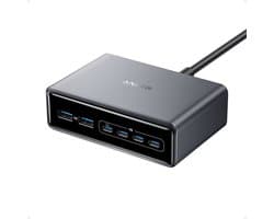 Anker Prime Lader (200W, 6 Poorten, GaN) - 4x USB-C & 2x USB-A - Dynamic Power Distribution - Smart Display - Snelladen tot 100W - ActiveShield 2.0 - Compact & Krachtig