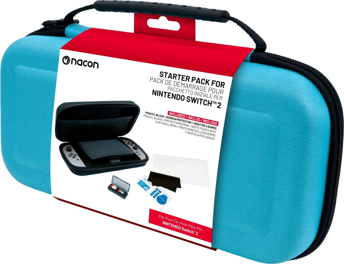 Stevige Beschermhoes Maat L voor Nintendo Switch 2 - Starterpack - Blauw — afbeelding 1