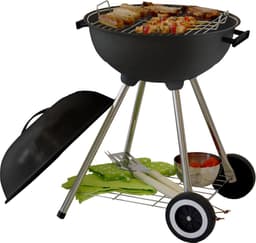 Garden Grill Houtskool Barbecue - Grilloppervlak Ø 44 cm - Met As Vanger - Zwart — thumbnail 2