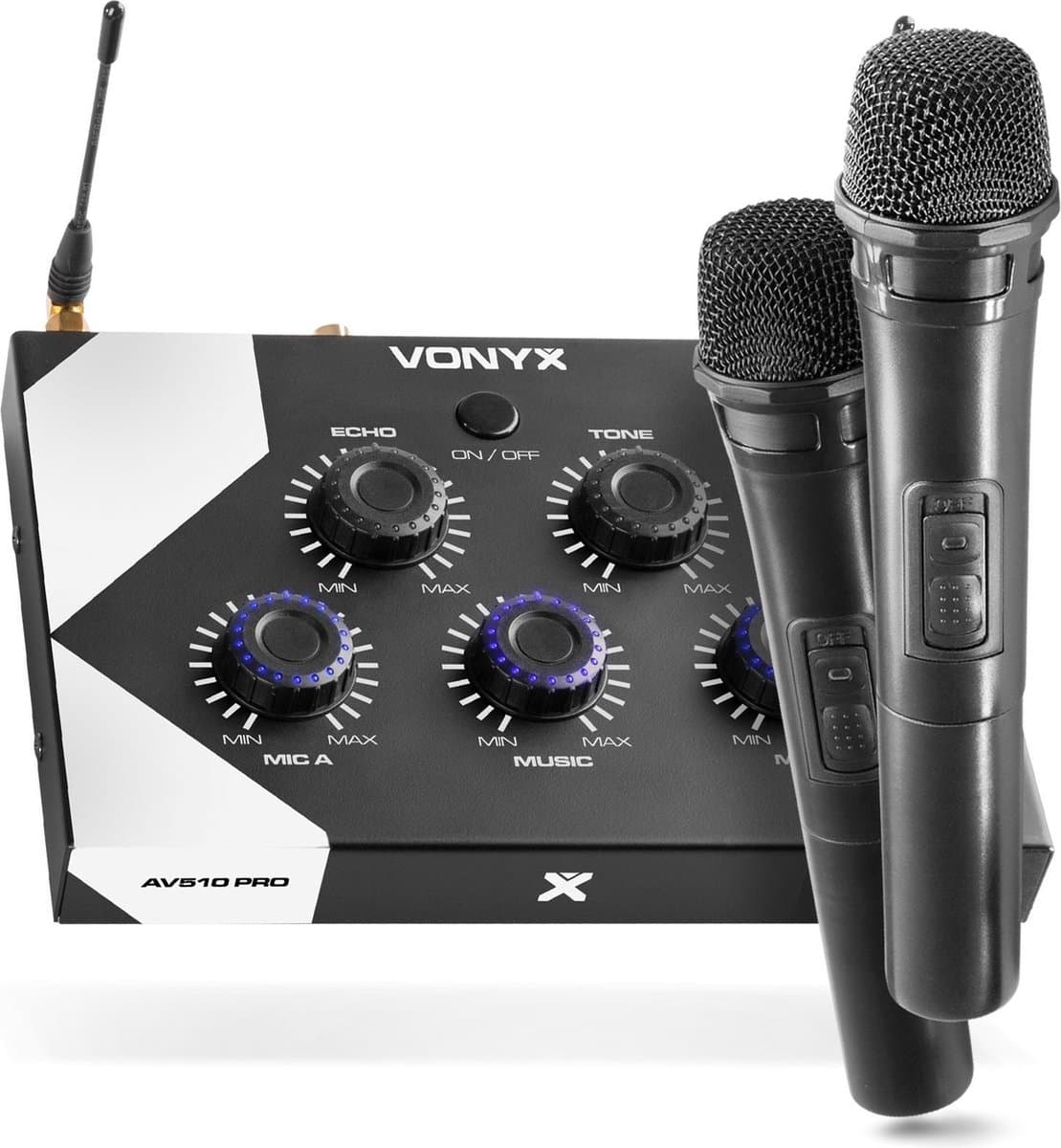 Karaoke Set met Bluetooth en 2 Karaoke Microfoons - Vonyx AV510 - Voor Volwassenen — afbeelding 1