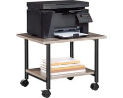 Printertafel op vergrendelbare wielen - bureau organizer - printerkast of printerwagen - printerstandaard - Kantoorkast - printer bureau industrieel - 48,5 x 40 x 36,5 cm - grijs en zwart