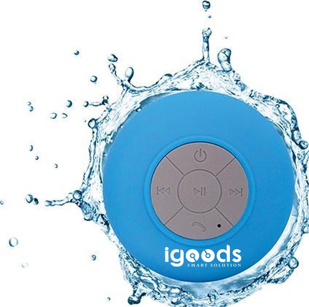IGOODS Waterdichte Bluetooth Speaker  - met Zuignap - Ingebouwde microfoon - Bluetooth 3.0 - Badkamer & Douche Speaker - Blauw — afbeelding 1