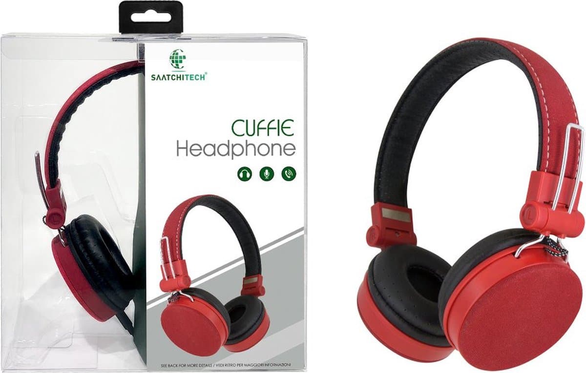 Saatchitech - Koptelefoon Met Microfoon - On-Ear - Rode — afbeelding 1
