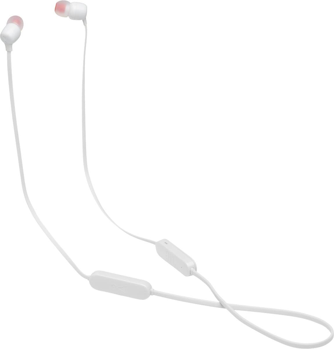JBL Tune 125BT - Draadloze Bluetooth Oordopjes - In-ear met Kabel - 16 uur batterij - Magnetische Oortjes - JBL Pure Bass Sound - Met Microfoon - Wit — afbeelding 1
