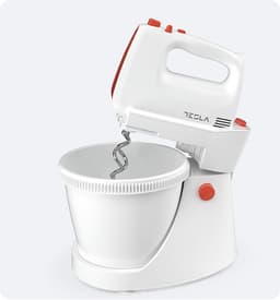 Tesla MX501WRB - Handmixer met Mengkom - Keukenmixer - 5 snelheden + Turbofunctie - 500 w - 3L - Kloppers, Deeghaken & Garde — thumbnail 5