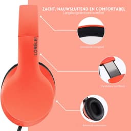 StayPowered Koptelefoon - Ingebouwde Microfoon - Lichtgewicht - Hoogwaardig Materiaal - Ademende Kussens - Oranje/Zwart - 1,5m lange Snoer - Opvouwbaar en Draagbaar - 3,5mm Aansluiting - Levering Sneller dan Aangegeven! — thumbnail 3