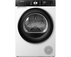 Hisense 3S Serie DH3S802BW2 - Wasdroger met Energielabel D - Warmtepompdroger - 8kg - ConnectLife - Trommelverlichting - AutoDry - Allergy Care