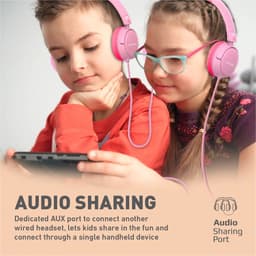 ProMate® Bedrade Kinderhoofdtelefoon, Premium Afneembare Kattenoor Kinderheadset met Microfoon, 85dB tot 95dB Geluidsregeling, AUX Deelpoort en Zachte Kussens, voor Smartphones, Laptops, Mp3-speler, Jewel BubbleGum — thumbnail 3