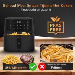 JAP Appliances Ascension - Airfryer XL - Heteluchtfriteuse XXL - 2000W - 7,6L Inhoud - 60ºC tot 200ºC - Zwart — thumbnail 6
