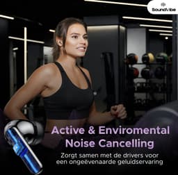 Soundvibe® - Earbuds Pro Zwart- Draadloos Met Noice Cancelling - Bluetooth Oordopjes - Noice Cancelling Hoofdtelefoon - Draadloze Oordopjes - Earbuds USB C - Wireless Earphones - Oortjes Draadloos — thumbnail 3