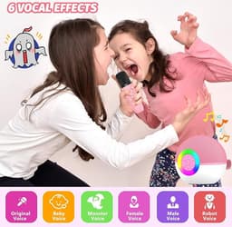 Karaoke Set - Kinderen - 2 Microfoons - Bluetooth - Lichtshow - Roze — thumbnail 5