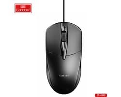Computer Muis met draad USB A male aansluiting/model ET-KM2/Laptop muis met draad kleur Zwart