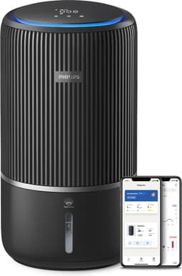 Philips PureProtect 3400 Series - Luchtreiniger en Bevochtiger - CADR 300m3/u - Ruimtes tot 78m2 - 3 Laags HEPA Filtratie - Air+ App - Ultrastil - Nachtlampje - Zwart - AC3421/13 — thumbnail 2