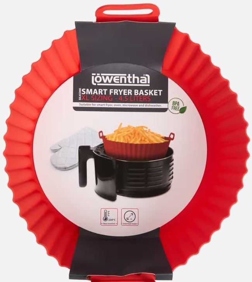 5 stuks Zwarte en rode Airfryer Liners, Airfryer Siliconen Pot, Siliconen Airfryer Liners, Airfryer Accessoires, Vervangende Wegwerp Perkamentpapier Liners Voor koken, 19 cm x 22,5 cm, 4,5 liter — afbeelding 1