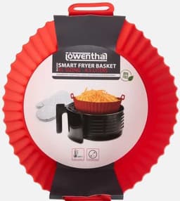 5 stuks Zwarte en rode Airfryer Liners, Airfryer Siliconen Pot, Siliconen Airfryer Liners, Airfryer Accessoires, Vervangende Wegwerp Perkamentpapier Liners Voor koken, 19 cm x 22,5 cm, 4,5 liter — thumbnail 1