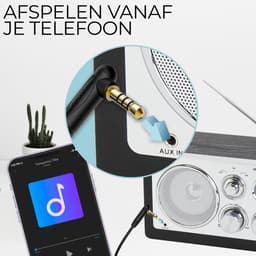 Denver Draagbare FM Radio - Retro - Werkt op batterijen of netstroom - Keukenradio - AM - FM - TR63 - Zwart — thumbnail 3