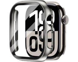 Strap-it Hard case hoesje met screen protector glas - geschikt voor Apple Watch Series 10/11 - 46mm (titanium leisteen)