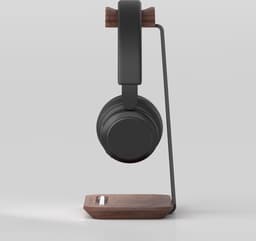 Alberenz koptelefoon houder - Walnoot afwerking - Headphone stand - Met pennenhouder - Combineer met Alberenz Monitorverhoger — thumbnail 2
