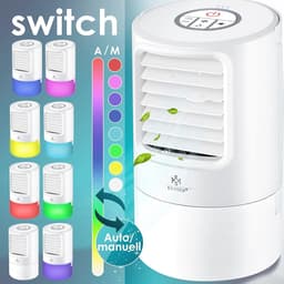 4-in-1 Mobiele Airconditioner | Mini Ventilator met LED Sfeerverlichting | Luchtbevochtiger en Ionisator | Draagbare Luchtkoeler — thumbnail 2