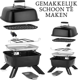 Electrische Bbq met Deksel - Electrische BBQ 2 in 1 - Electrische BBQ Tafelmodel - Elektrische en met Kool — thumbnail 3