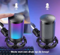 FIFINE A6T - USB Gaming Microfoon - PC-Gaming Met Arm ( 66cm! ) - Geschikt voor PC/PS4/PS5 - RGB - Podcast - Gaming - Streaming - Zwart — thumbnail 5