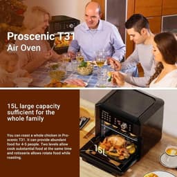 Jemaison® Mini oven vrijstaand - Oven - Heteluchtfriteuse - App bestuurbaar - Zwart - 35-205°C - 15L - 1700W — thumbnail 2