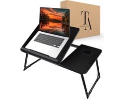 TrueLogic Alpha Bedtafel - Laptoptafel - Laptop standaard - Voor laptops t/m 17 inch - Ontbijttafel - Ontbijt op bed - Fully Black