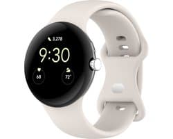 Strap-it Siliconen Classic smartwatch bandje - geschikt voor Google Pixel Watch 1 / Watch 2 / Watch 3 - 41mm (zand wit)