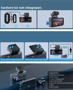 Azdome M580 Ultra 5K 2CH dashcam voor auto- met Full HD achtercamera - 4.0 Inch Touchscreen- GPS- WiFi - IR Nachtzicht- G-Sensor - Parkeerbeveiliging — thumbnail 3