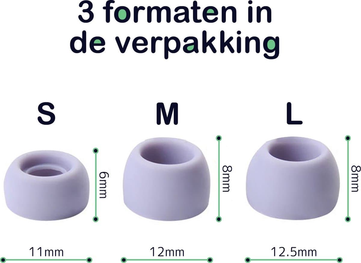Scoby - Siliconen Tips Geschikt voor Samsung Galaxy Buds Pro - Earbuds Tips - Optimale Pasvorm - 3 Maten - Paars — afbeelding 1