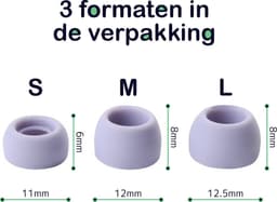 Scoby - Siliconen Tips Geschikt voor Samsung Galaxy Buds Pro - Earbuds Tips - Optimale Pasvorm - 3 Maten - Paars — thumbnail 1