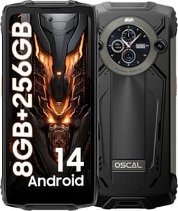 OSCAL PILOT 2 Robuuste Smartphone - 24GB RAM - 256GB ROM - 8800mAh - 6.5 Inch - Android 14 - Robuuste IP68 Waterdicht - 50MP - NFC - Dual SIM - Zwart — thumbnail 1