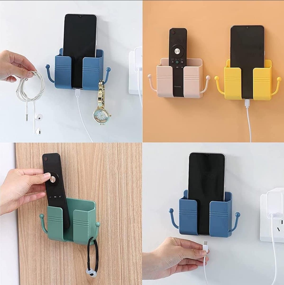 Wandhouder voor Mobiele Telefoons - Opbergdoos voor wandmontage - Afstandsbediening Houder - AB Houder - Remote Controll Holder - LOUZIR — afbeelding 1