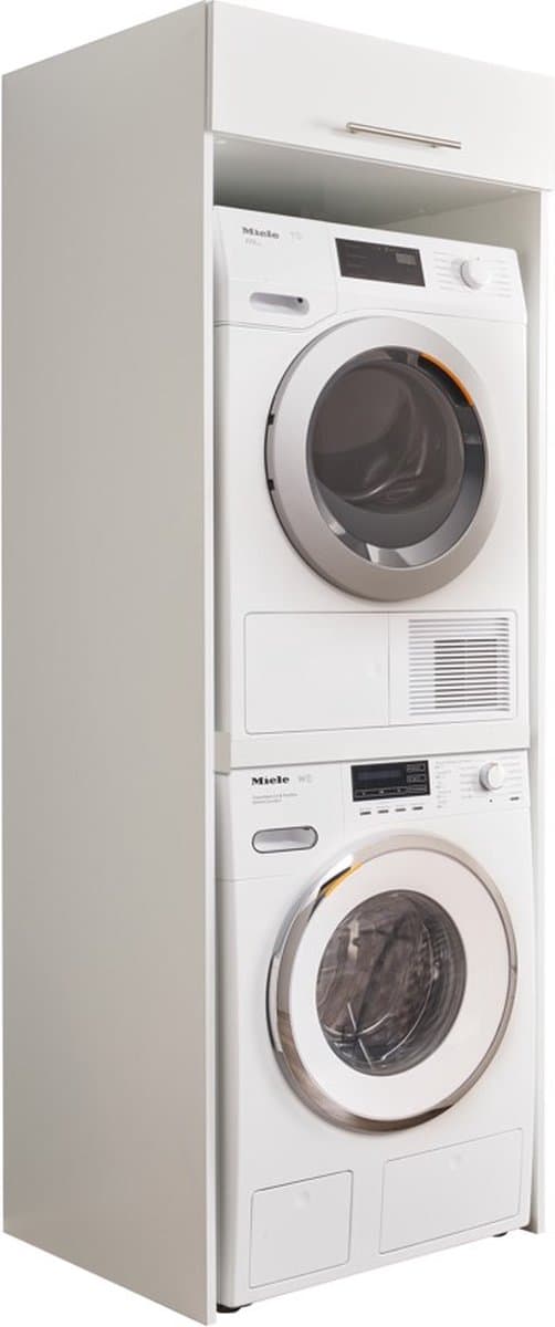 Interiax WASHWALL 'Mary' Wasmachine Ombouwkast Wit - Ombouw Meubel voor Droogkast - Met opbergkast - 200x67.5x67.5 cm — afbeelding 1
