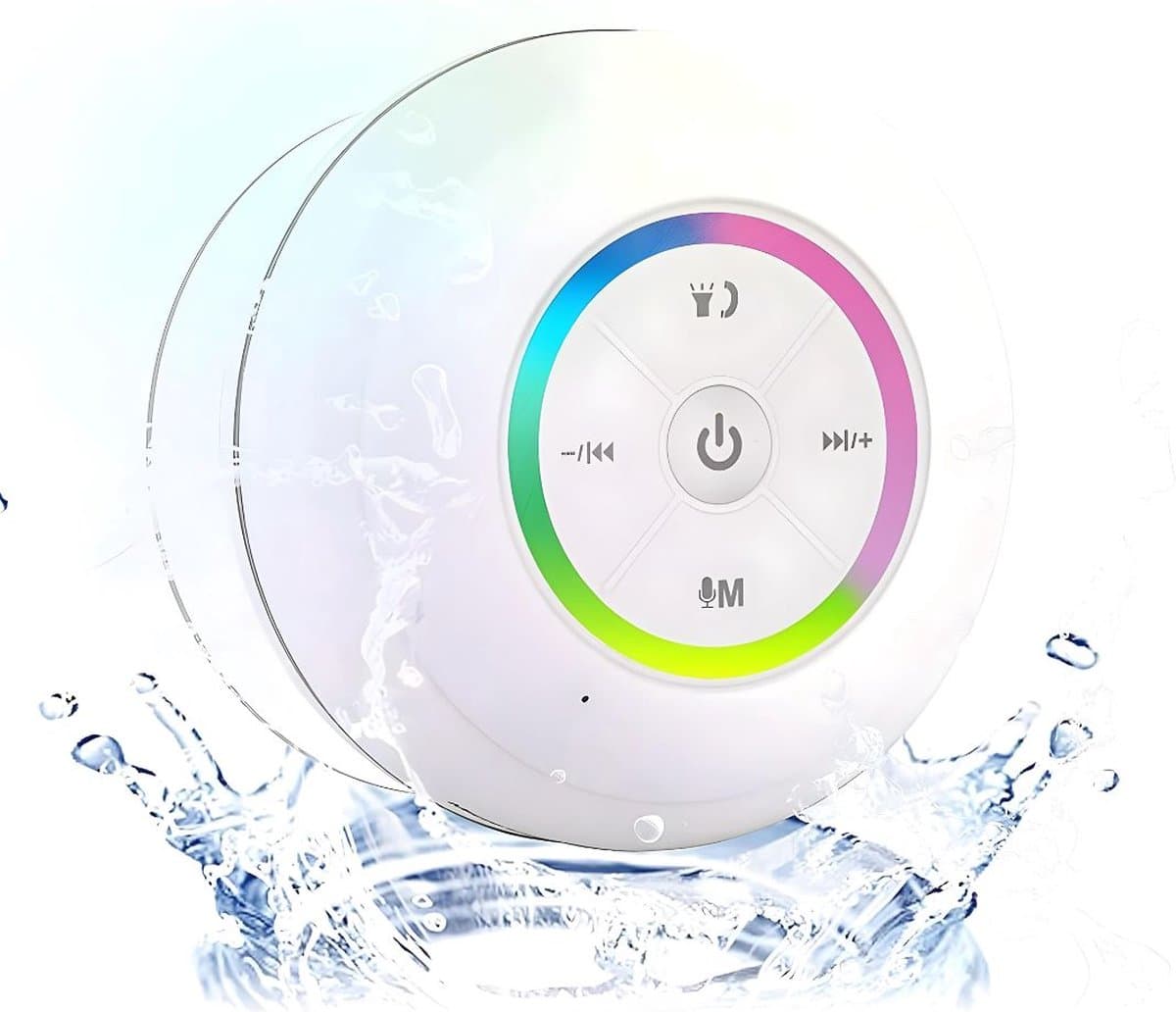 Douchespeaker - Douche Radio met Bluetooth - Waterdichte Speaker - Ingebouwde Microfoon - Met Zuignap - Wit - Oplaadbaar — afbeelding 1