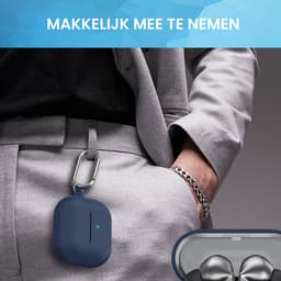 YONO Soft Case geschikt voor Samsung Galaxy Buds 3 / 3 Pro / 3 FE - Siliconen Hoesje - Donkerblauw — thumbnail 5