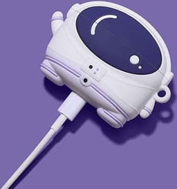 Enluxe Geschikt voor AirPods Pro 1 of 2 Case Astronaut - Schokbestendige Siliconen Beschermhoes | Draadloos Opladen Compatibel | Anti-vall Bescherming| Stofvrij & Duurzaam | Wit/Blauw — thumbnail 2