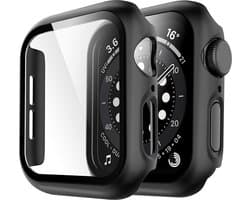 Geschikt voor Apple Watch 42mm - Hoesje + Screenprotector – Gehard Glas Cover + Shock Proof Case – Zwart
